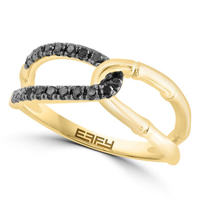 EFFY .28ctw. Black Diamond Crossover Ring in 14k Yellow Gold